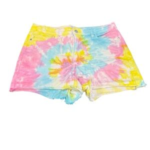 Judy Blue Tie-Dye Denim Shorts size large EUC